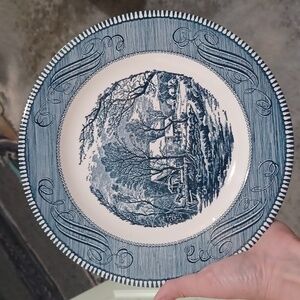 Currier & Ives The old grist mill dinner plate by Royal